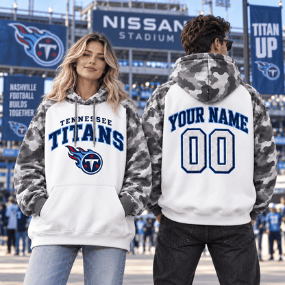 Tennessee Titans Premium Custom Grey Camo Hoodie Nnk