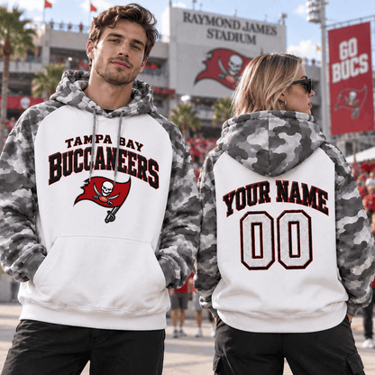 Tampa Bay Buccaneers Premium Custom Grey Camo Hoodie Nnk