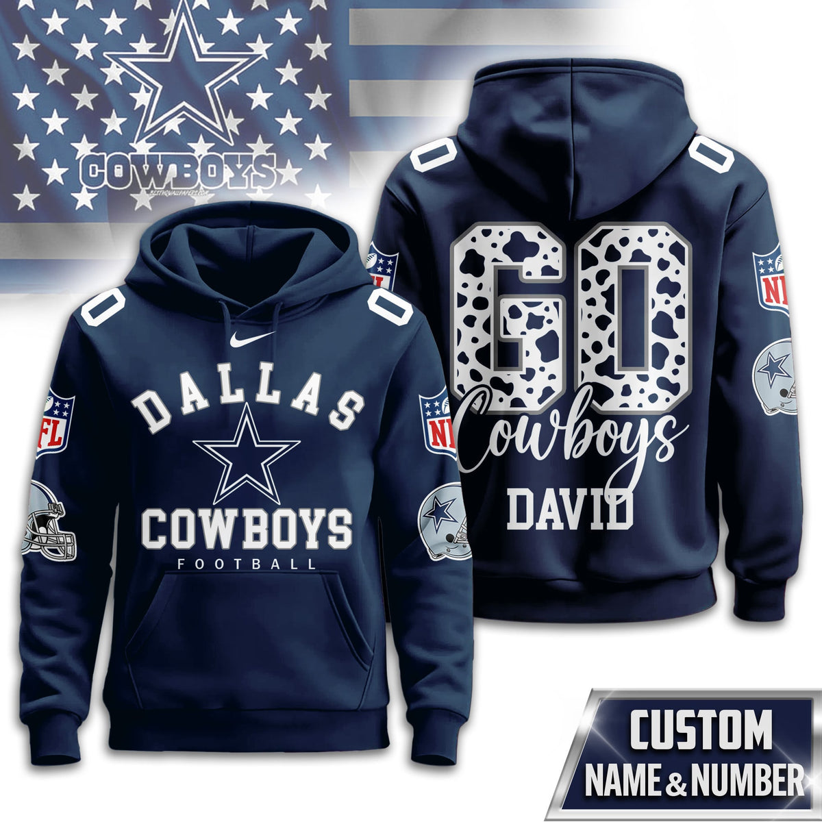 Dallas Cowboys Premium Custom Game Day Hoodie Td