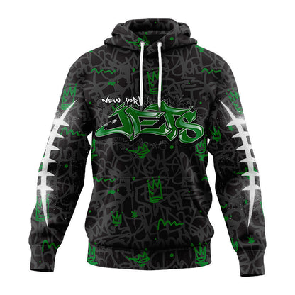 New York Jets Premium Special Graffiti My Team 4 Life Hoodie Mm