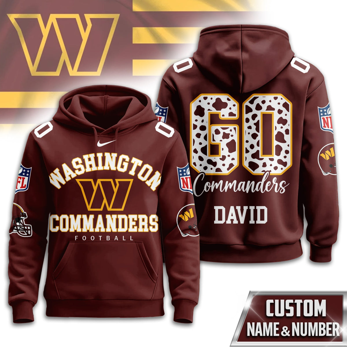 Washington Commanders Premium Custom Game Day Hoodie Td