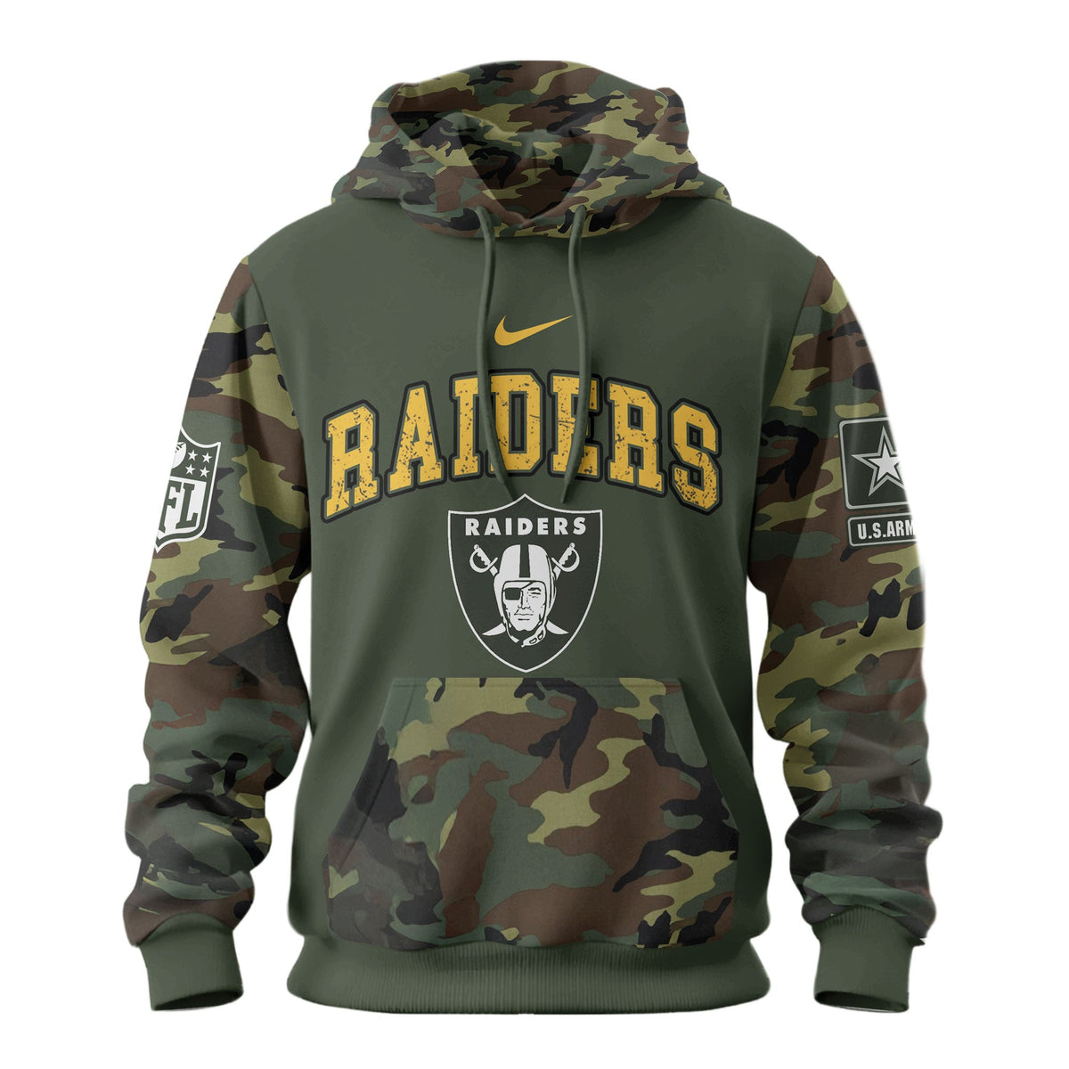 Las Vegas Raiders Premium Us Army 250th Anniversary 3d Hoodie Td