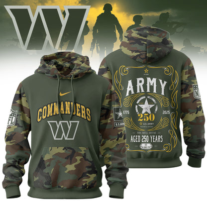 Washington Commanders Premium Us Army 250th Anniversary 3d Hoodie Td