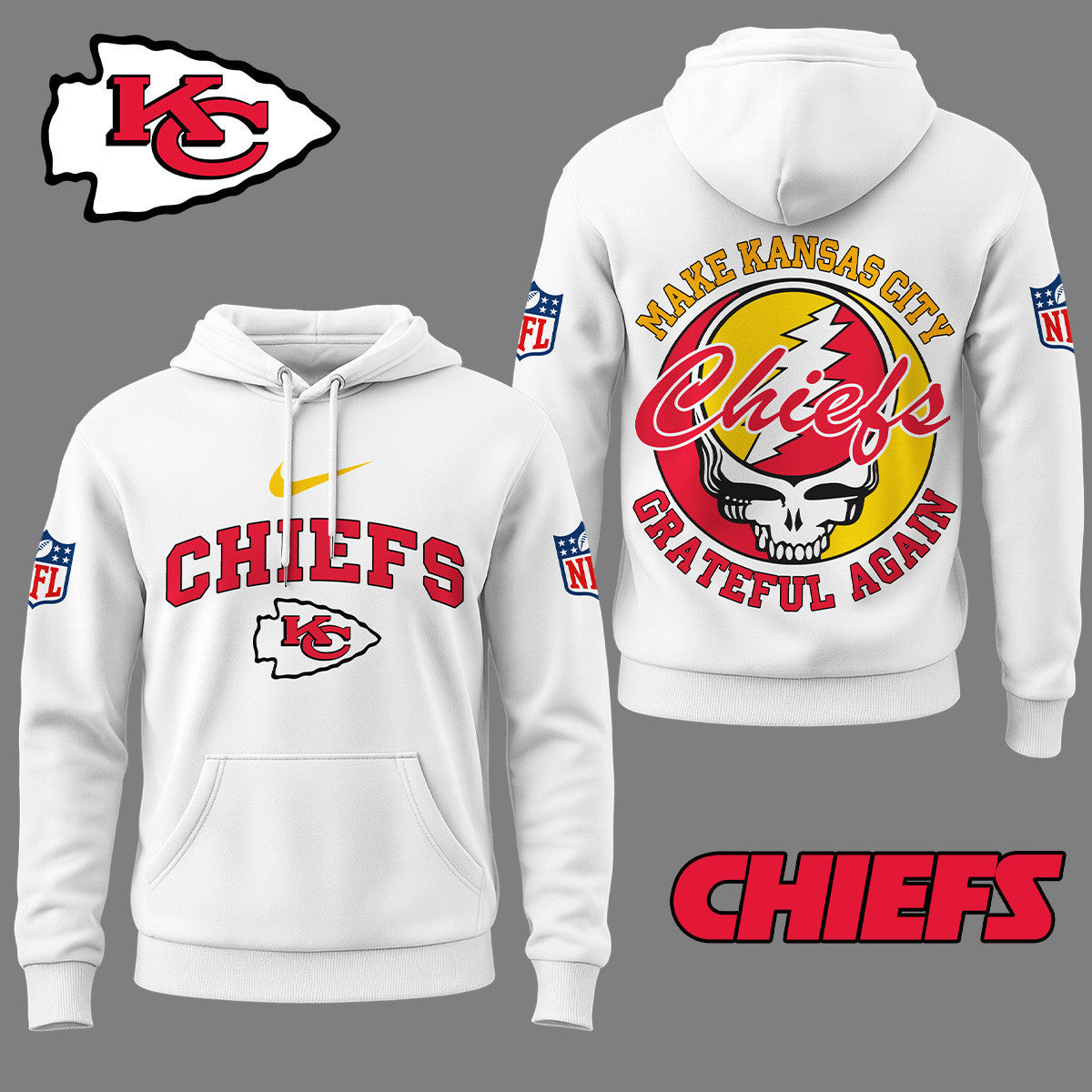 Kansas City Chiefs | Premium Grateful Again Hoodie Ny