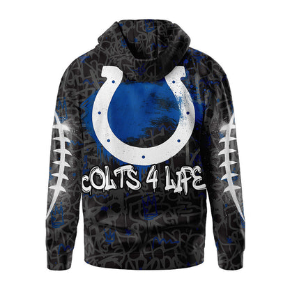 Indianapolis Colts Premium Special Graffiti My Team 4 Life Hoodie Mm