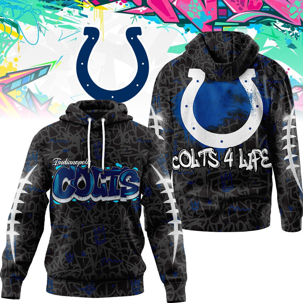 Indianapolis Colts Premium Special Graffiti My Team 4 Life Hoodie Mm