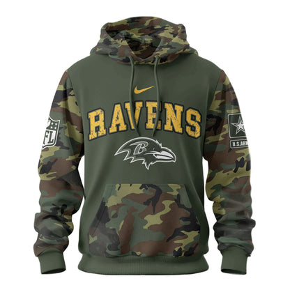 Baltimore Ravens Premium Us Army 250th Anniversary 3d Hoodie Td
