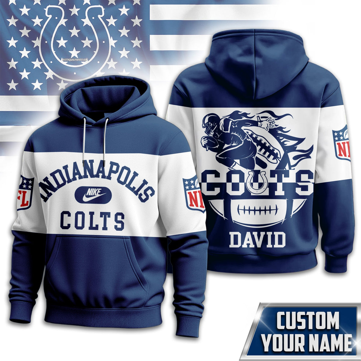 Indianapolis Colts | Premium Touchdown Spirit Personalized Hoodie Td