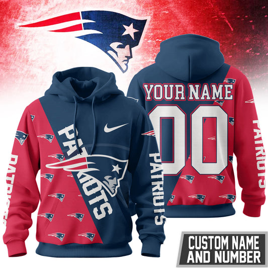 New England Patriots Premium True Fan Spirit Custom Football Hoodie