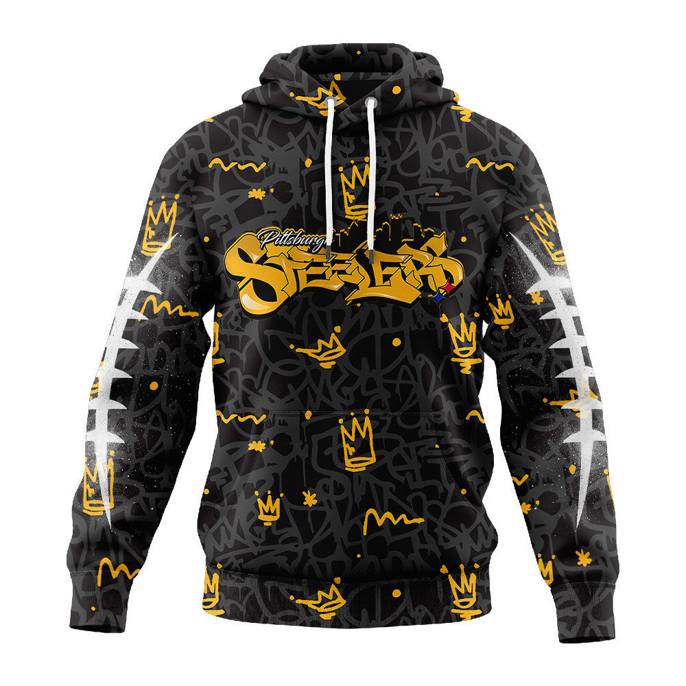 Pittsburgh Steelers Premium Special Graffiti My Team 4 Life Hoodie Mm