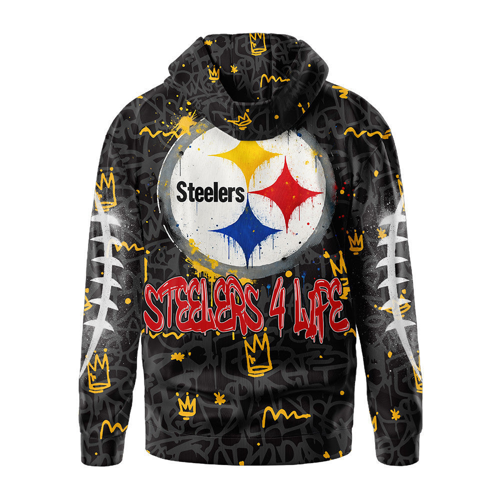 Pittsburgh Steelers Premium Special Graffiti My Team 4 Life Hoodie Mm