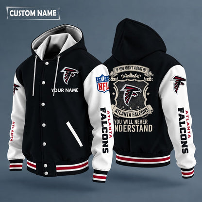 Atlanta Falcons Hooded Letterman Jacket Custom Name P5bln9