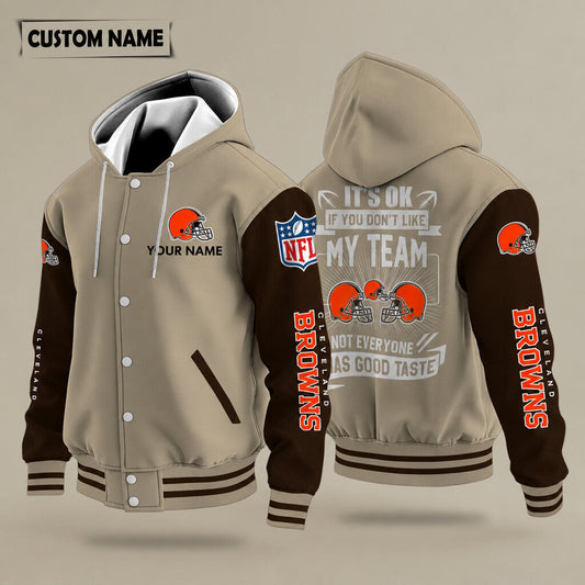 Cleveland Browns It's Ok If You Don't Like My Team Hooded Letterman Jacket Custom Name Pfphje