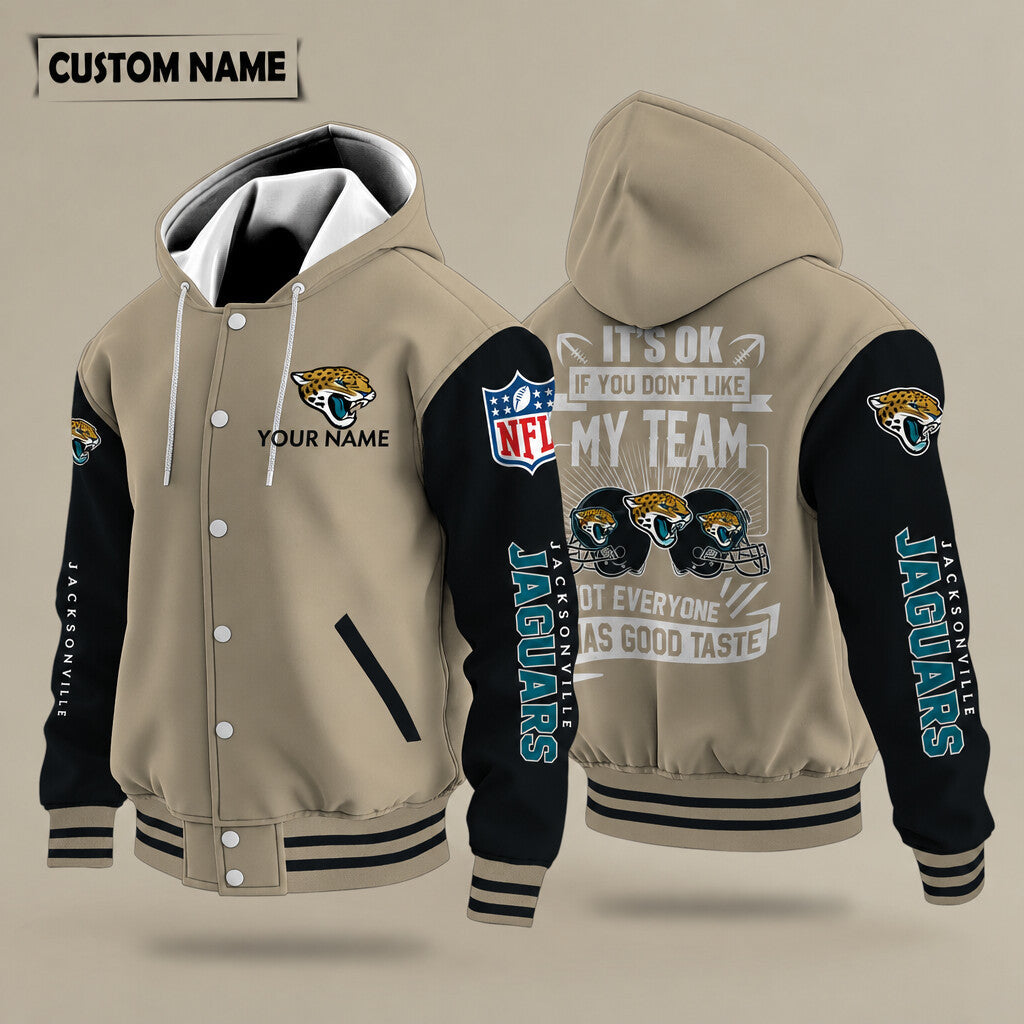 Jacksonville Jaguars It's Ok If You Don't Like My Team Hooded Letterman Jacket Custom Name Pgwmmb