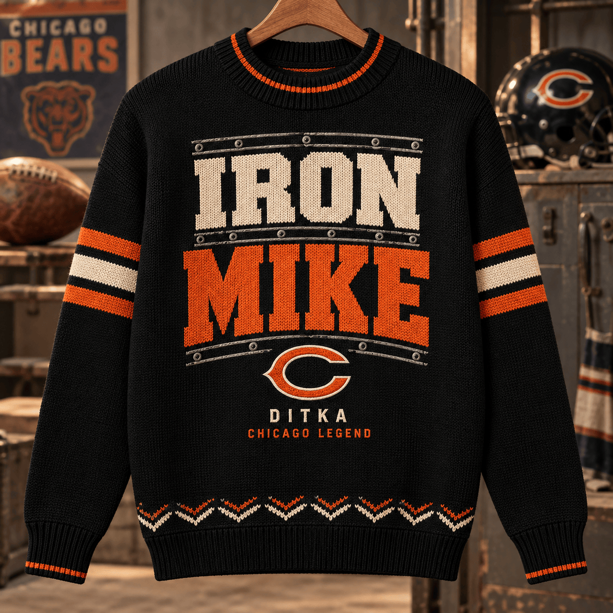 Mike Ditka Merch Chicago Bears Iron Mike Sweater Memorial Gifts Idea For Bears Fans