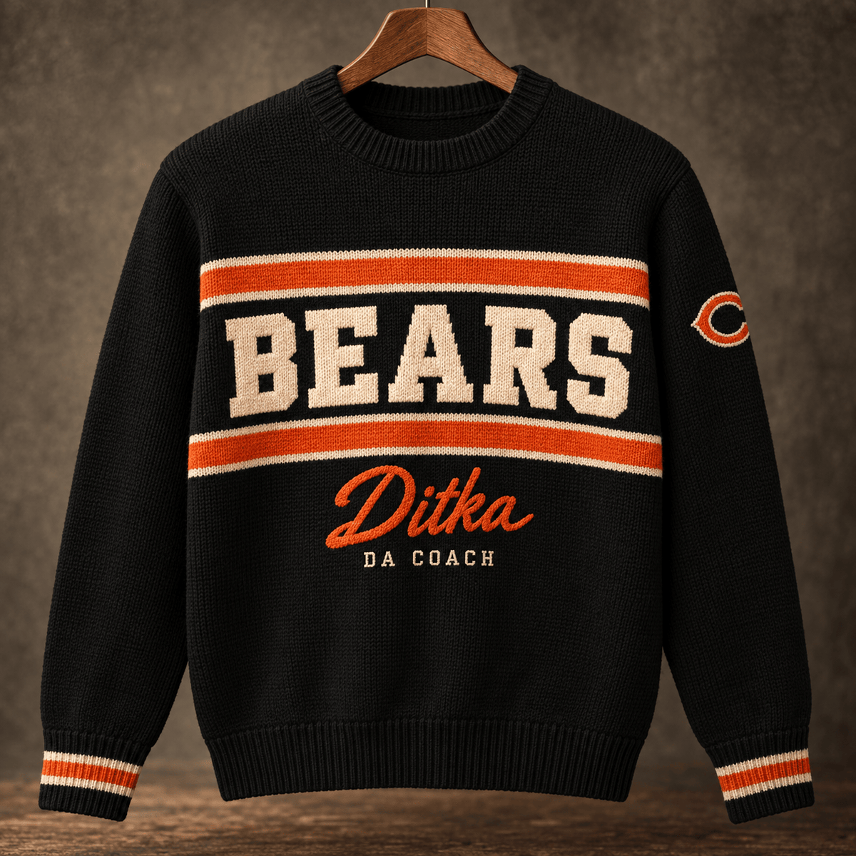 Rip Mike Ditka Merch Da Bear Black Sweater Rip Mike Ditka Clothing Gifts For Fans