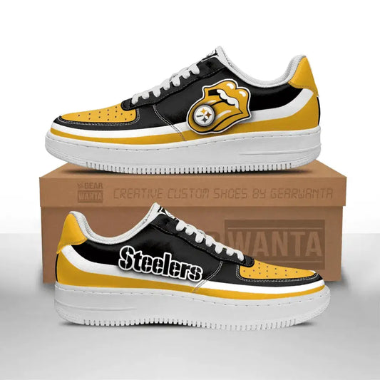 Air Force 1 Shoes Pittsburgh Steelers Air Sneakers Custom Force Shoes Sexy Lips For Fans