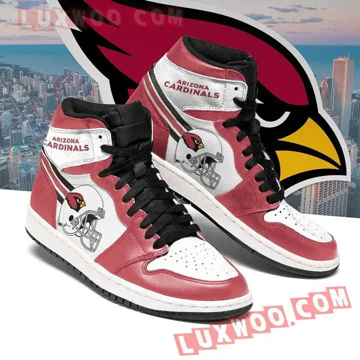 Air JD Hightop Shoes Arizona Cardinals Red White Helmet Air Jordan 1 High Sneakers