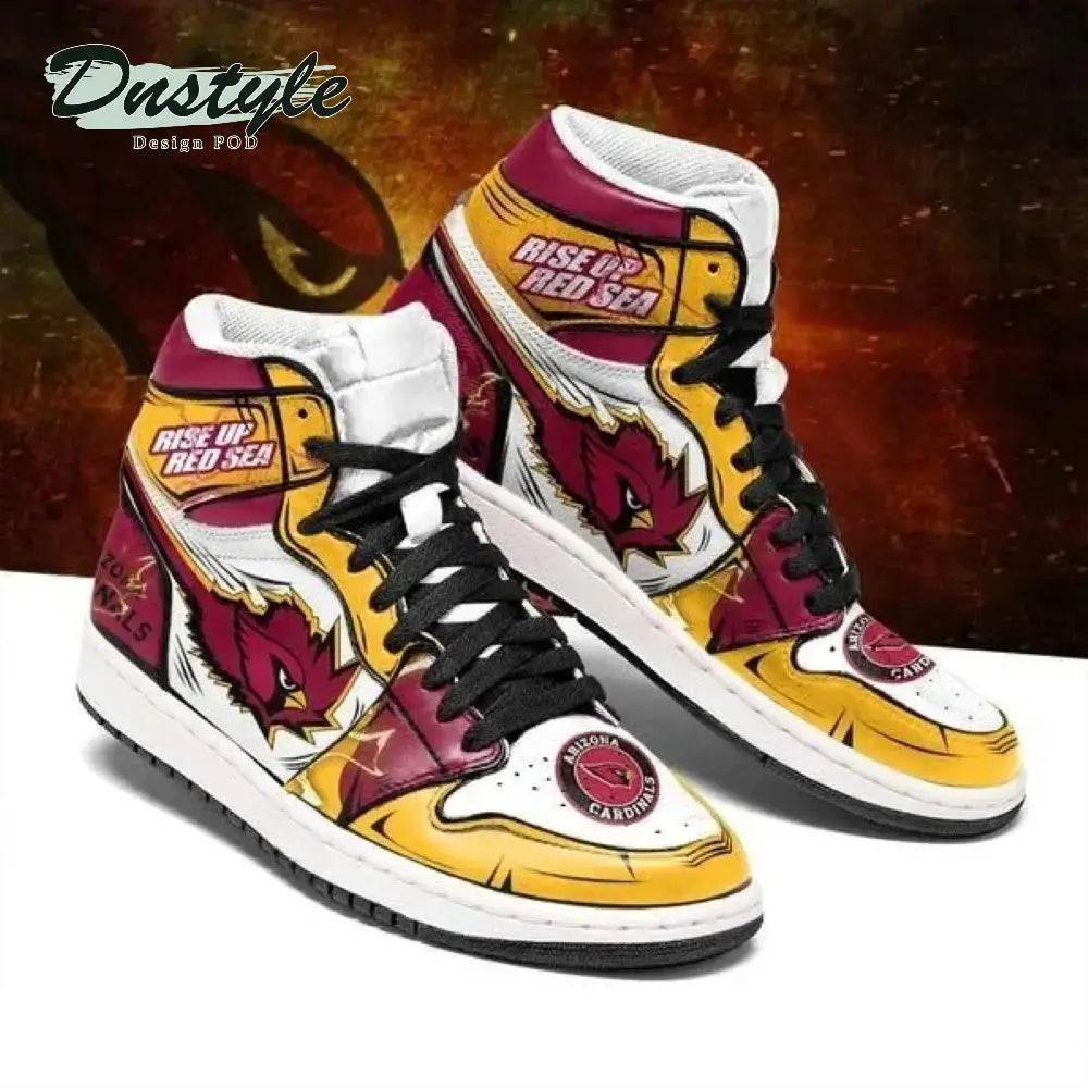 Air JD Hightop Shoes Arizona Cardinals Yellow White Air Jordan 1 High Sneakers
