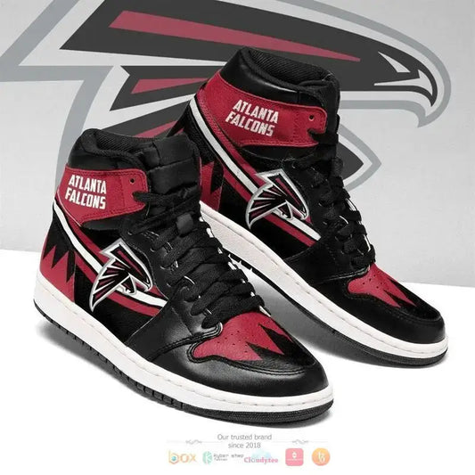 Air JD Hightop Shoes Atlanta Falcons Red Black Air Jordan 1 High Sneakers V2