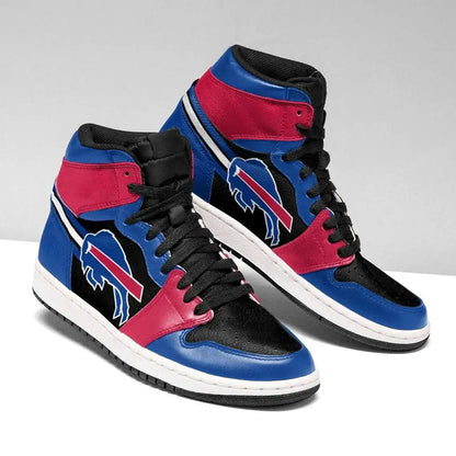 Air JD Hightop Shoes Buffalo Bills Blue Black Red Air Jordan 1 High Sneakers