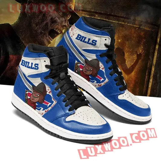 Air JD Hightop Shoes Buffalo Bills Blue White Halloween Air Jordan 1 High Sneakers