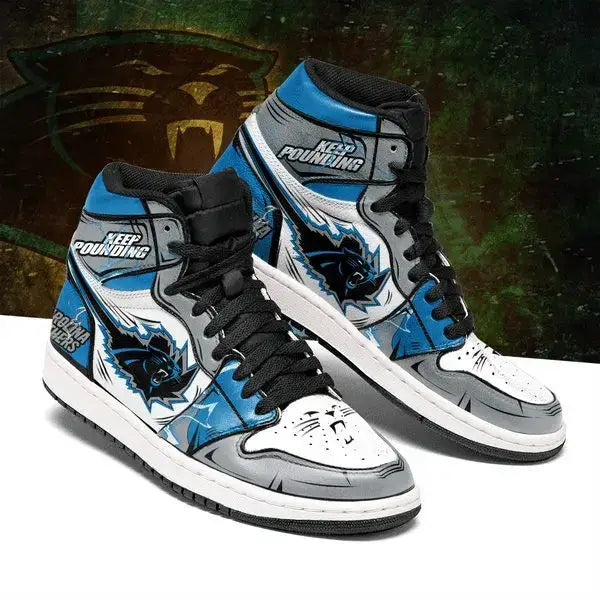 Air JD Hightop Shoes Carolina Panthers Grey Blue Air Jordan 1 High Sneakers