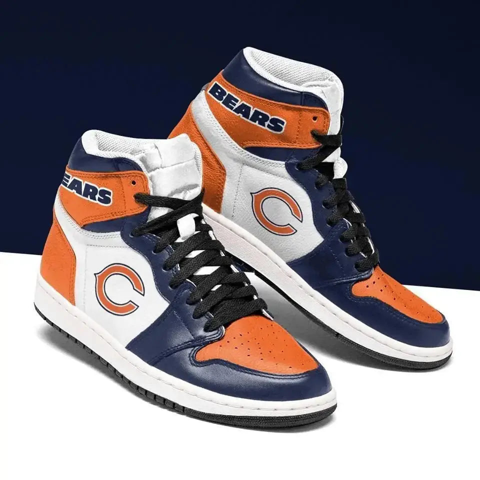 Air JD Hightop Shoes Chicago Bears Blue White Orange Sneaker Air Jordan 1 High Sneakers