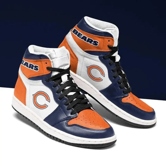Air JD Hightop Shoes Chicago Bears Blue White Orange Sneaker Air Jordan 1 High Sneakers