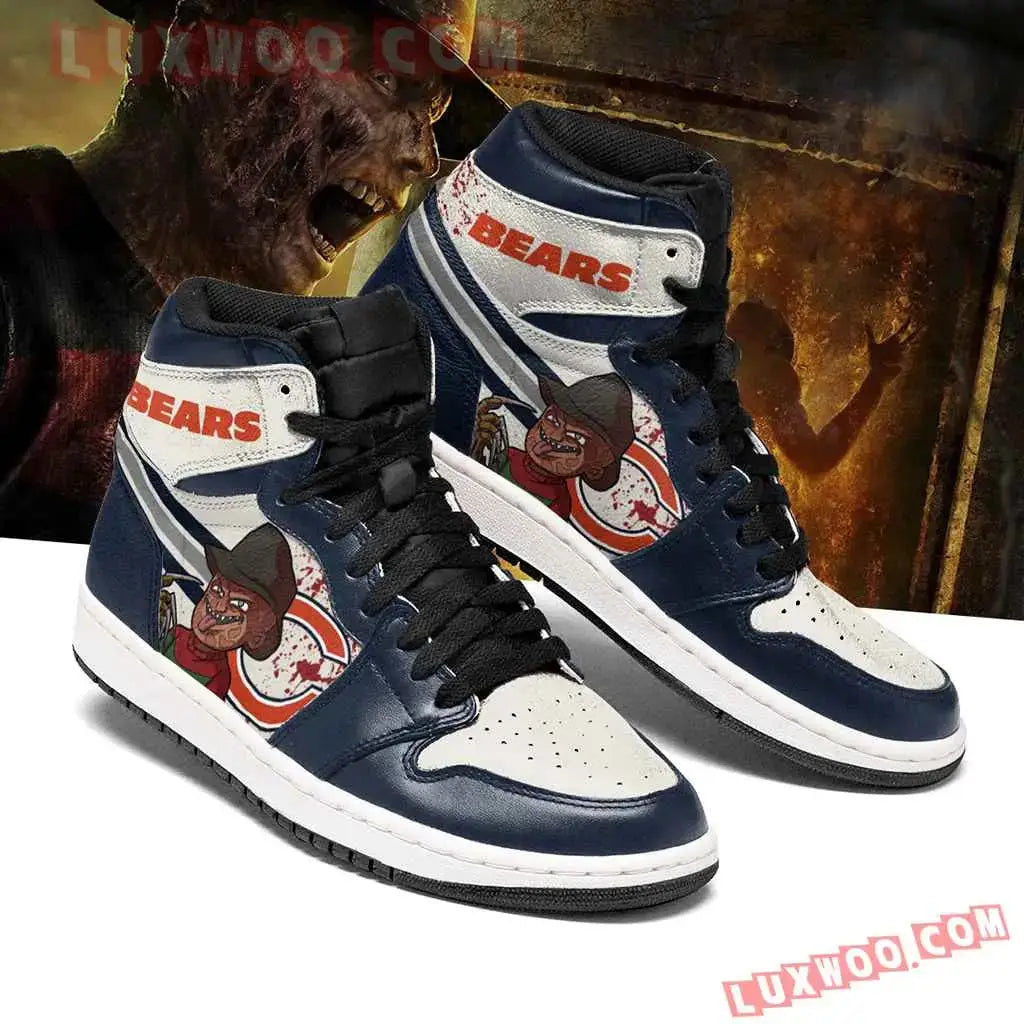 Air JD Hightop Shoes Chicago Bears Dark Blue White Monster Air Jordan 1 High Sneakers
