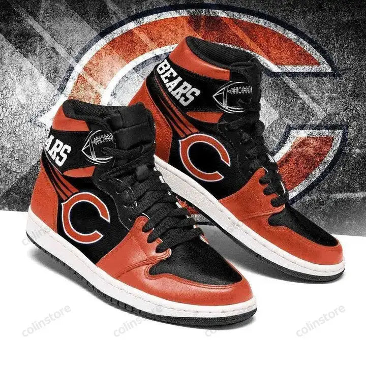 Air JD Hightop Shoes Chicago Bears Orange Black Sneaker Air Jordan 1 High Sneakers
