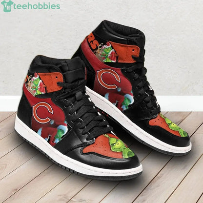 Air JD Hightop Shoes Chicago Bears The Grinch Black Orange Air Jordan 1 High Sneakers