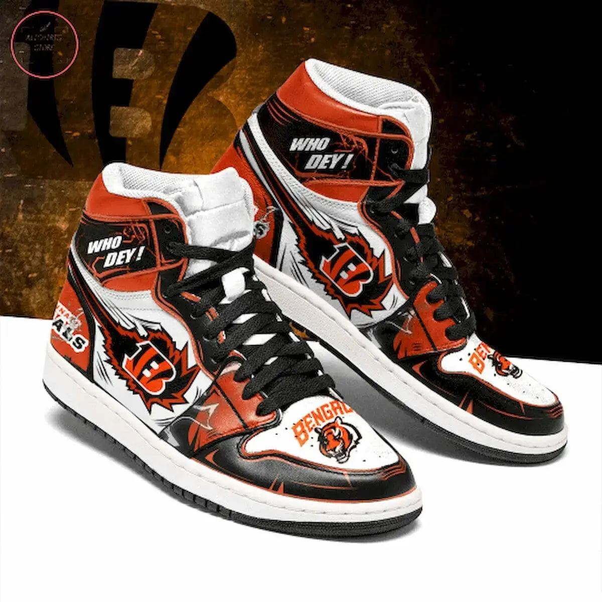 Air JD Hightop Shoes Cincinnati Bengals Orange White Air Jordan 1 High Sneakers