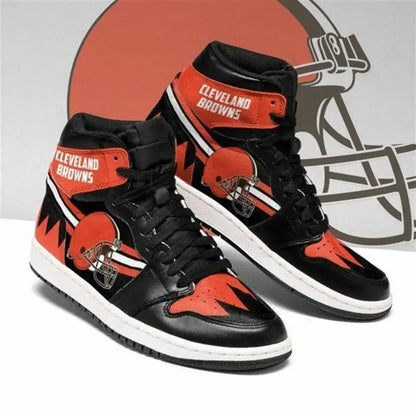 Air JD Hightop Shoes Cleveland Browns Logo Air Jordan 1 High Sneakers
