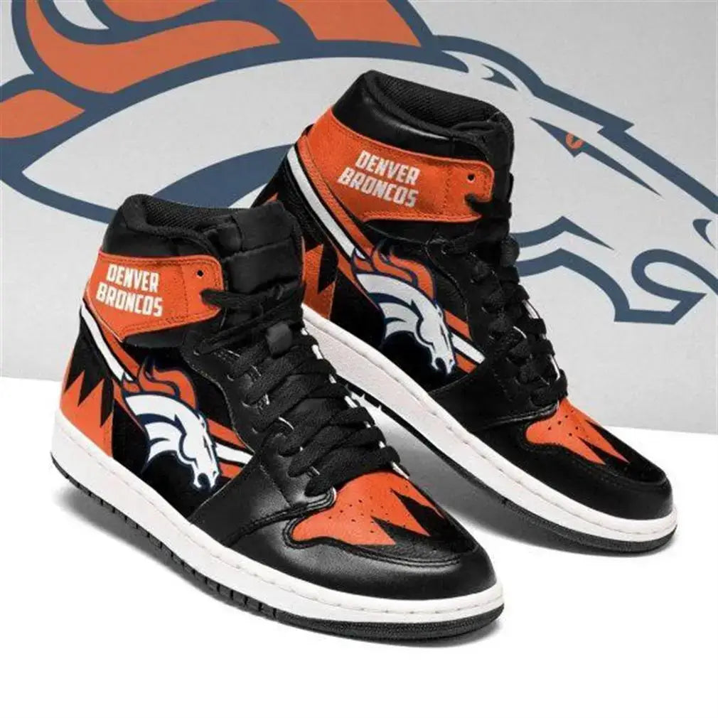 Air JD Hightop Shoes Denver Broncos Orange Black Air Jordan 1 High Sneakers