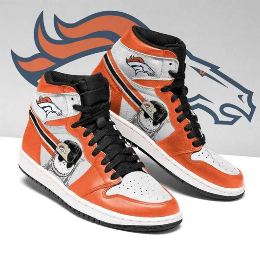 Air JD Hightop Shoes Denver Broncos Jack Skellington Air Jordan 1 High Sneakers
