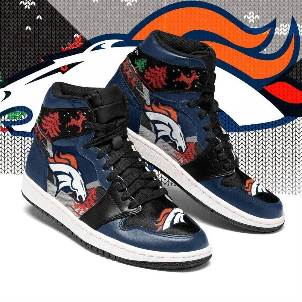 Air JD Hightop Shoes Denver Broncos Christmas Blue Air Jordan 1 High Sneakers