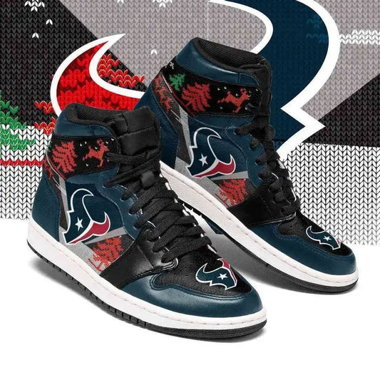 Air JD Hightop Shoes Houston Texans Christmas Air Jordan 1 High Sneakers