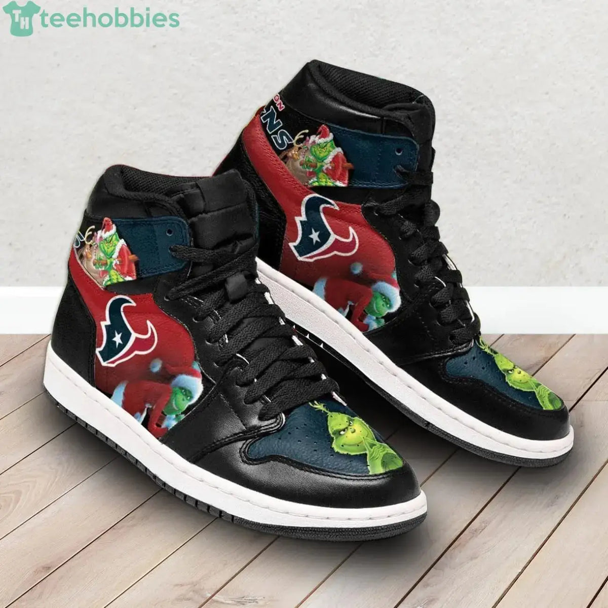 Air JD Hightop Shoes Houston Texans The Grinch Air Jordan 1 High Sneakers
