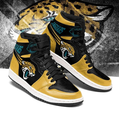 Air JD Hightop Shoes Jacksonville Jaguars Gold Black Air Jordan 1 High Sneakers