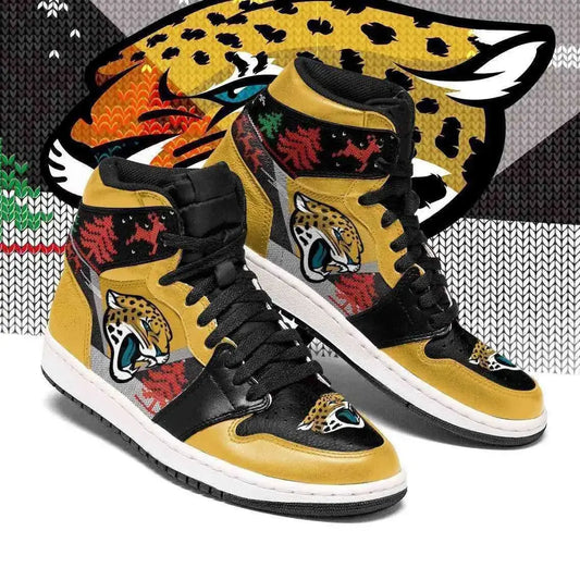 Air JD Hightop Shoes Jacksonville Jaguars Gold Christmas Air Jordan 1 High Sneakers
