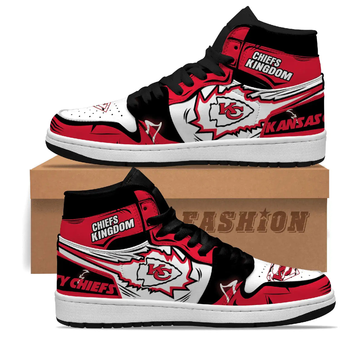 Air JD Hightop Shoes Kansas City Chiefs Red White Air Jordan 1 High Sneakers