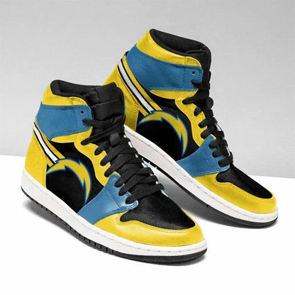 Air JD Hightop Shoes Los Angeles Chargers Gold Black Air Jordan 1 High Sneakers