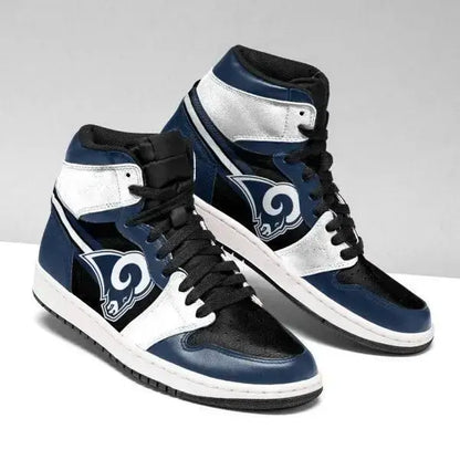 Air JD Hightop Shoes Los Angeles Rams Dark Blue White Edition Air Jordan 1 High Sneakers