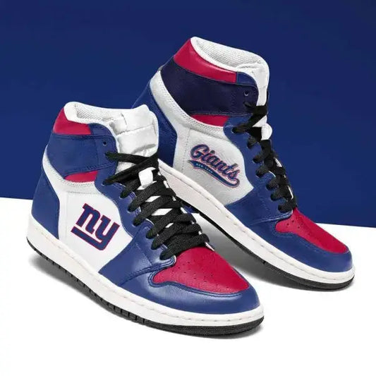 Air JD Hightop Shoes New York Giants Blue White Air Jordan 1 High Sneakers
