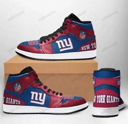 Air JD Hightop Shoes New York Giants Red Blue Air Jordan 1 High Sneakers