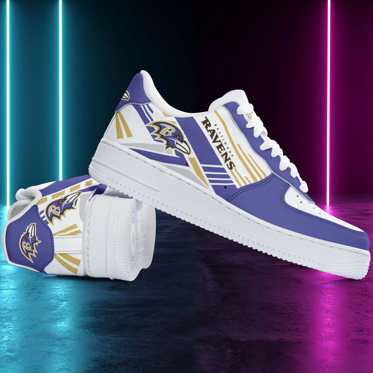 Baltimore Ravens Sport Team Air Force 1 Sneakers Shoes For Men And Women 138ZR-4741