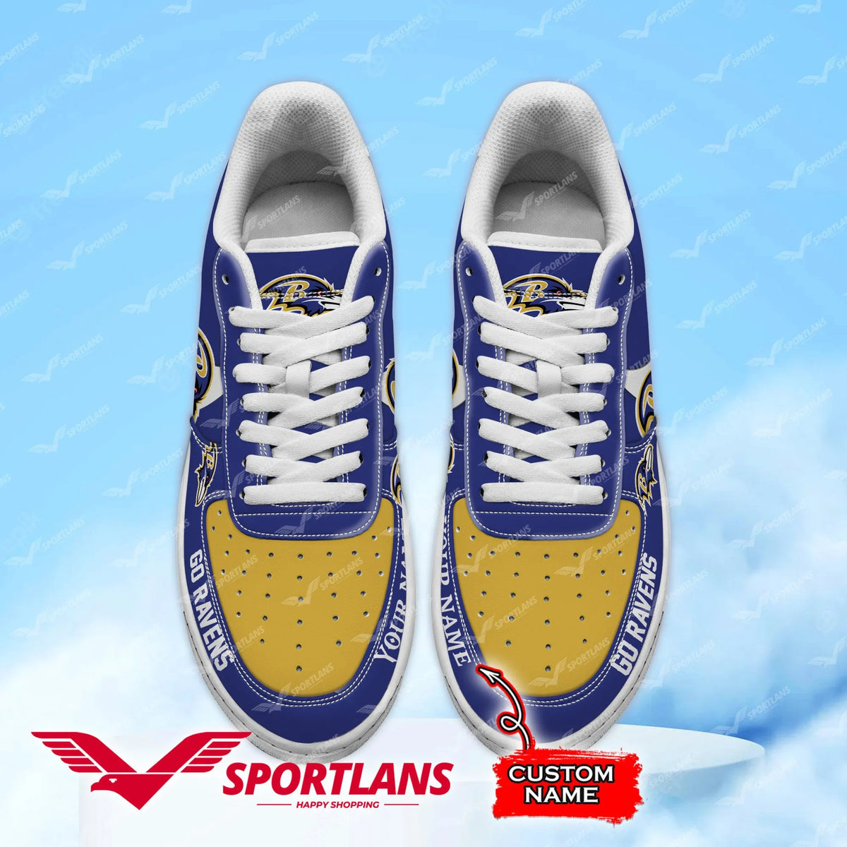 Baltimore Ravens Sport Team Air Force 1 Sneakers Shoes For Men And Women 237FR-8653