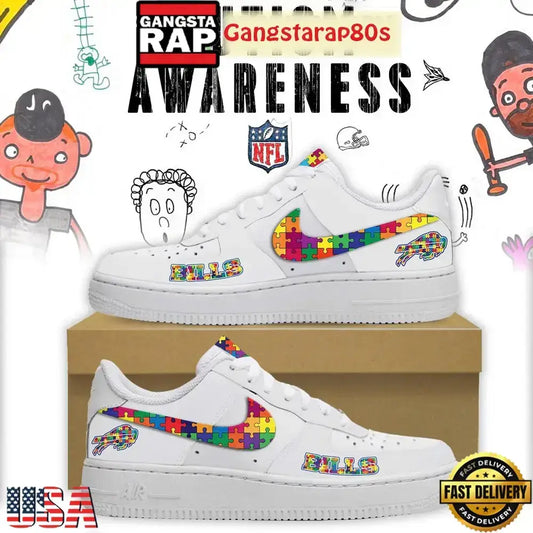 Buffalo Bills Autism Awareness Limited Edition Air Force 1 Shoes