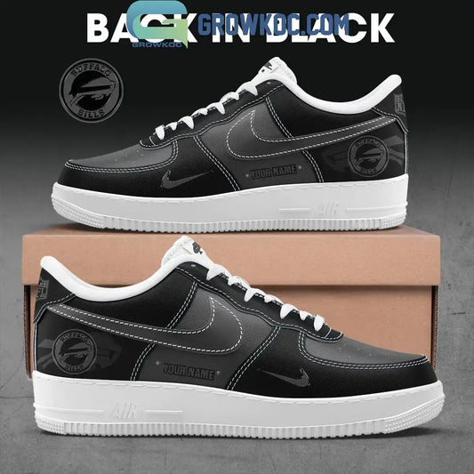 Buffalo Bills Back In Black Air Force 1 Shoes
